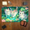 Water Lily Pond Cute Kitty Large Gaming Mouse Pad Playmat 24"X14" MTG TCG Office Desk Mat for Work Game PC Laptop Rug MousePad