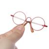 Cute Small Eyeglass Toy Metal Frame Round-Shaped Clear Lens Doll Glasses Miniature Eyewear