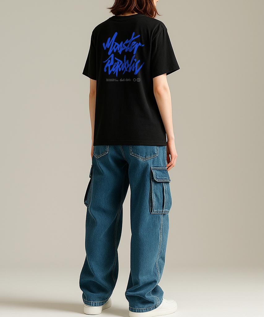 MONSTER REPUBLIC Authentic Logo Blue T-Shirt Black_8122