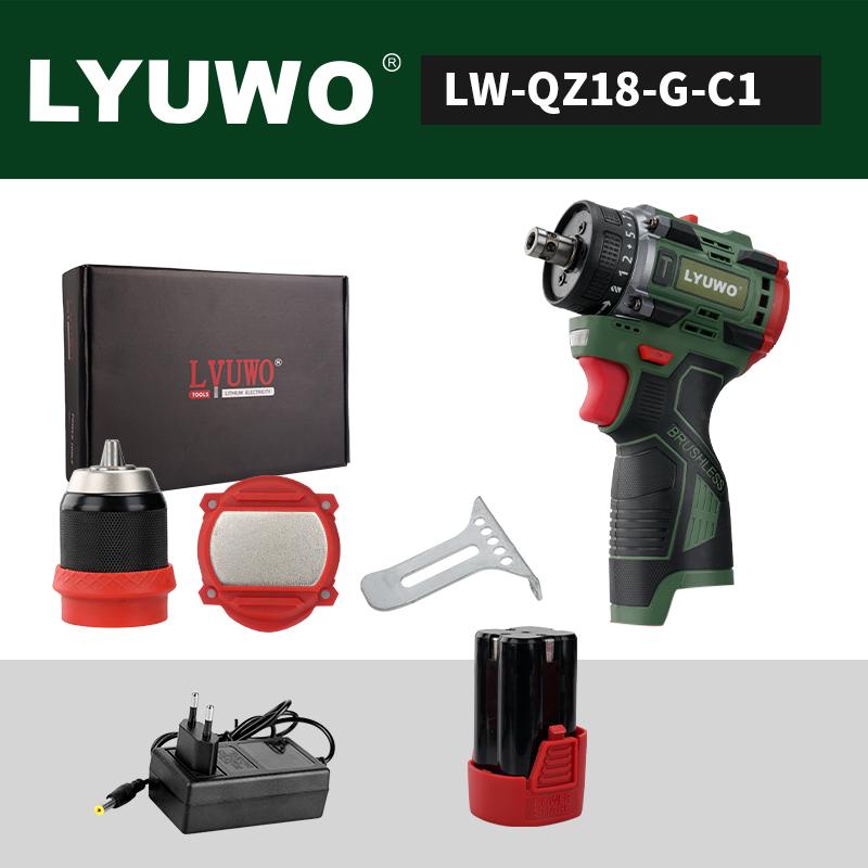 LYUWO Brushless Driver Multi Functional Lithium Electric Drill High Torque Charging Hand Drill Screwdriver Tool Dual Use Clamp