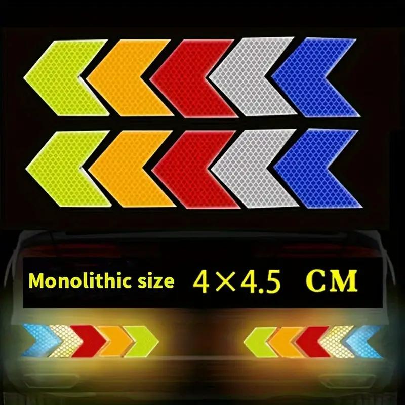 12 Pack PVC Reflective Arrow Car Stickers Properly Placed Safety Hazard Warning Tape for Car Bumper Trunk and Motorcycle