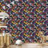 Wallpaper Small Flowers Turquoise and Navy Blue for Living Room and Bedroom 50x1000