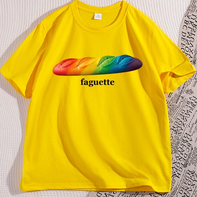 

Faguette LGBT T-Shirt Unisex Women LGBT Pride Tee French Gay Lesbian Joke Gay Friend T Shirt Casual Short Sleeve Loose Graphic Tees 4XL