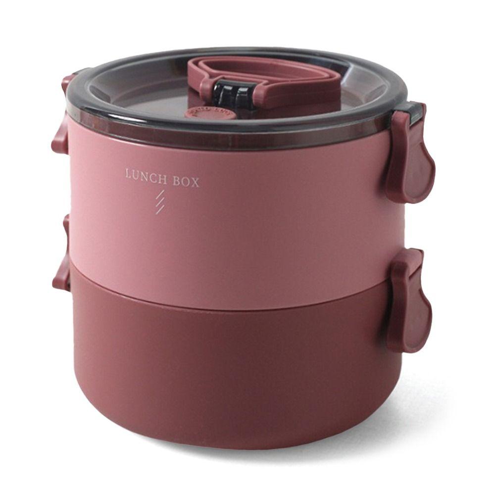 Portable for Students Office Workers Round Shape Lunch Box Bento Box Food Containers for Kids