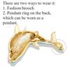 Whale brooch, European and American fashion brooch, inlaid with rhinestones, drip oil, crystal collar brooch