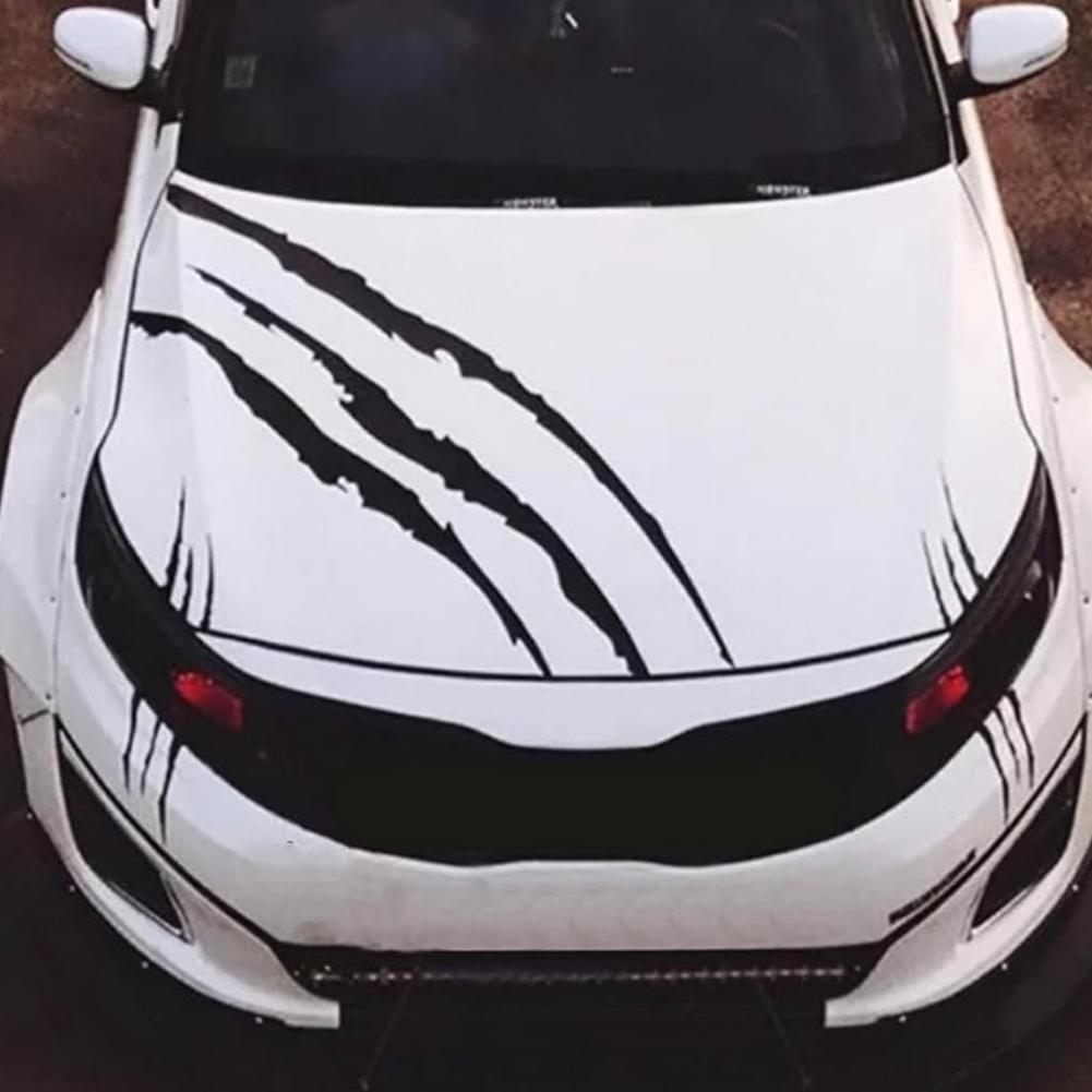 3 szt. Wodoodporne naklejki winylowe na reflektory samochodowe ze śladami pazurów potwora, ślady pazurów ducha, naklejki na maskę samochodu, rysy, paski, jasnobrązowe narzędzia