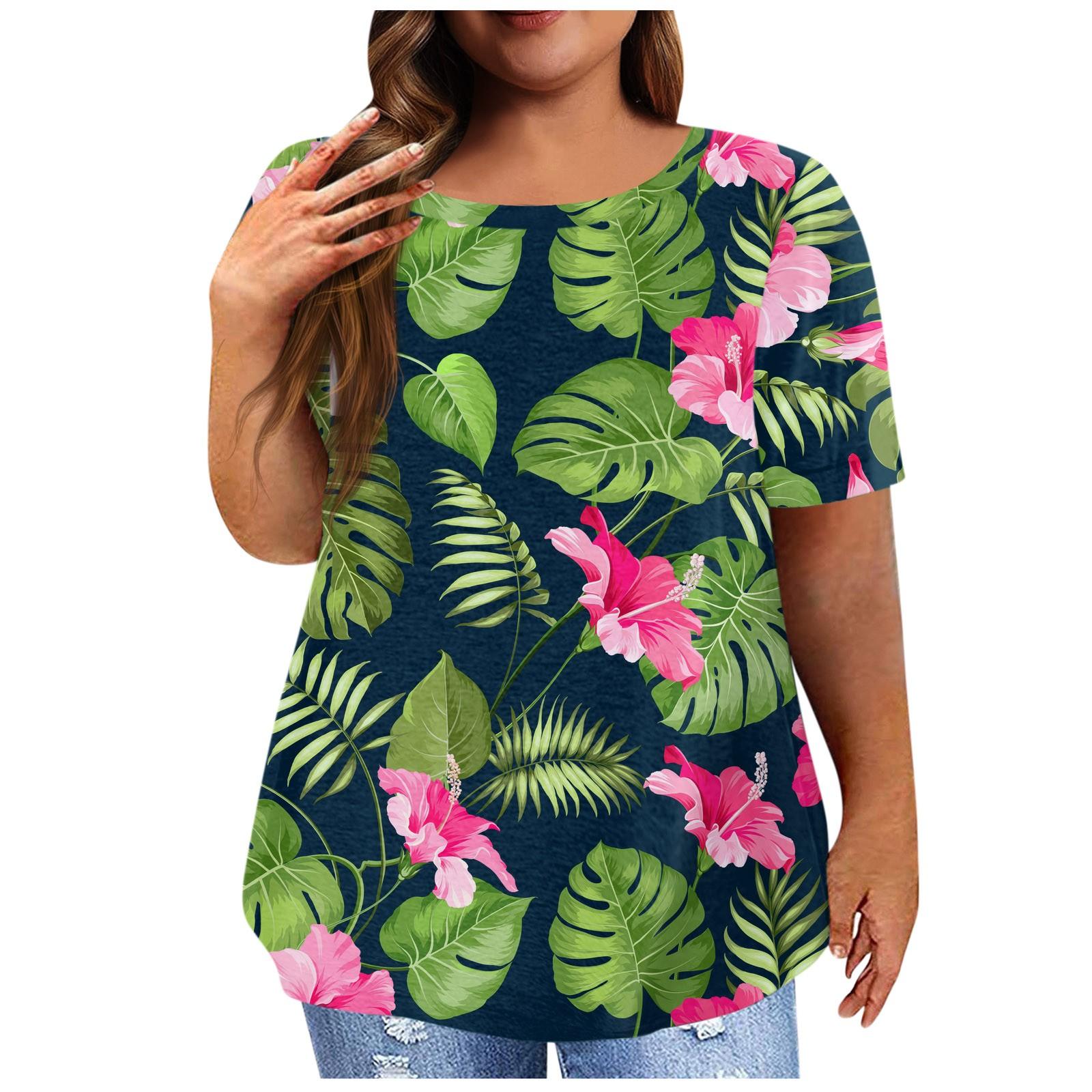 

Женская рубашка с коротким рукавом, круглый вырез, футболка больших размеров, повседневные топы с принтом XXL