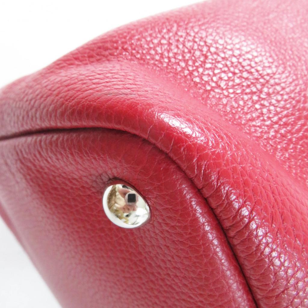 Excellent Longchamp Shoulder Bag Le flowne Logo engraved 2WAY handbag/ Red leather Women Used