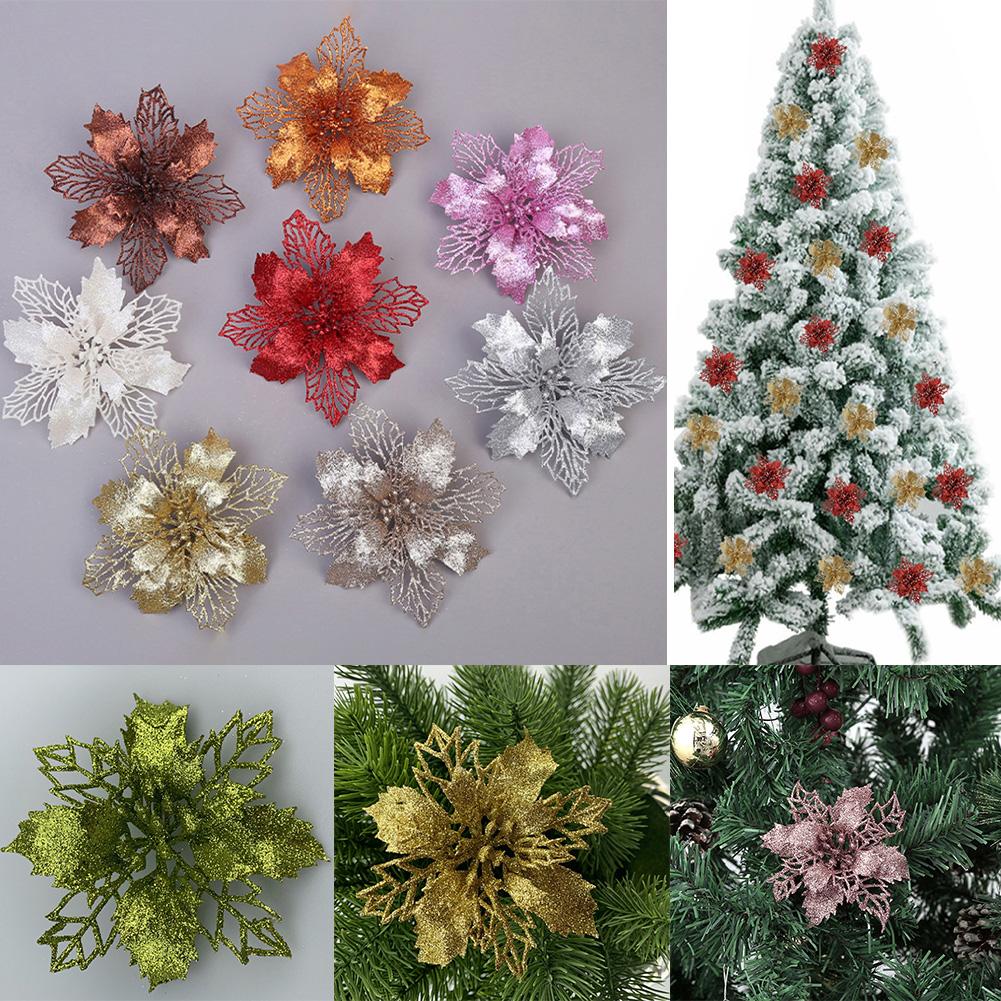 10pcs Christmas Flowers For Decoration Christmas Trees Christmas Wreaths Create A Christmas Atmosphere. 11cm Baolan PE