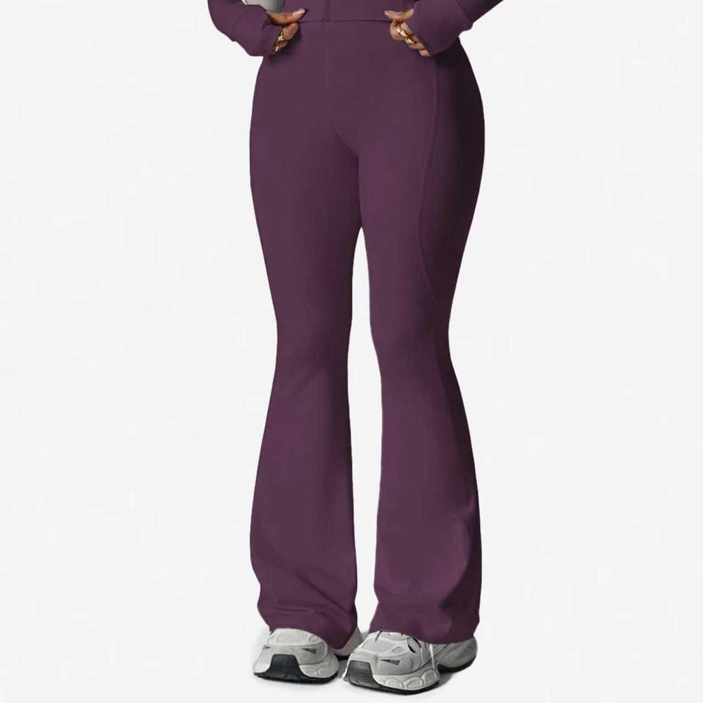Waist-Cinching Yoga Set: Long-Sleeve Jacket & Butt-Lifting Micro-Flare Pants - Women's Sportswear for Autumn/Winter.