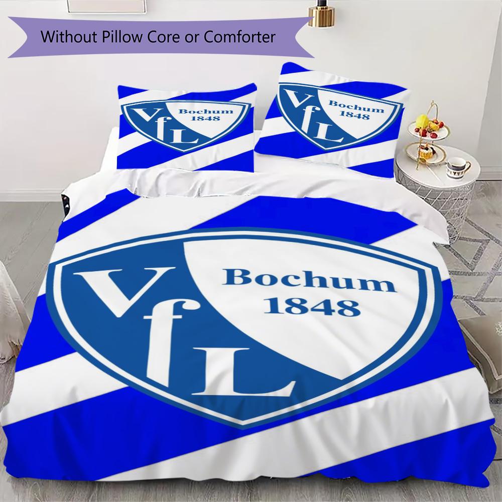 

VfL Bochum 1848 Pattern Bedding uilt Set uilt Cover Pillowcase Home Decoration Birthday Gift (1 * duvet cover + 2 * pillowcase without core)98 135x200cm