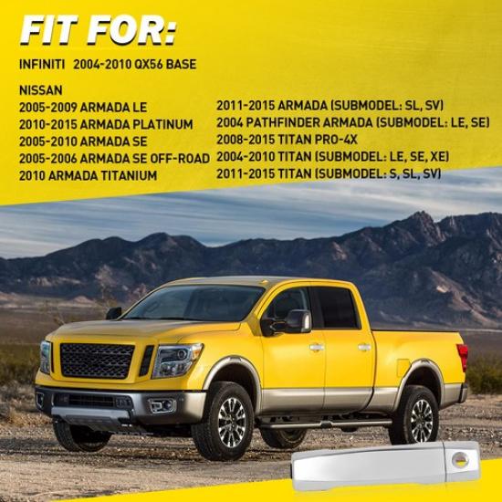 Front Driver Side Door Handle Exterior For 2004-2010 Infiniti QX56 Base Chrome