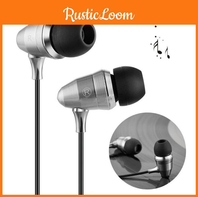 Silver Bullet Earphones Metal Deep Bass Wired Inear Headphones For Music Lovers