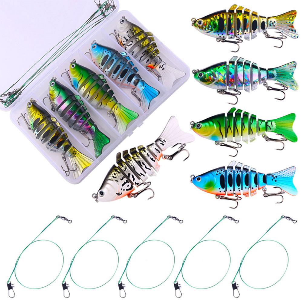 

5Pcs Sinking Wobblers Fishing Lures Lifelike Multi Jointed Swimbait Artificial Bait Pike Carp Fishing Tools