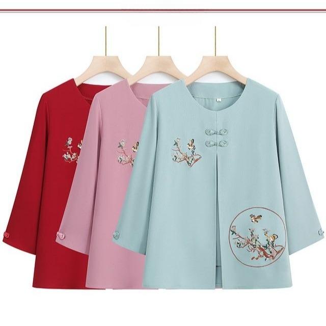 Women Summer Outfit Embroidered Shirt and Pants 2 Piece Set  Clothes