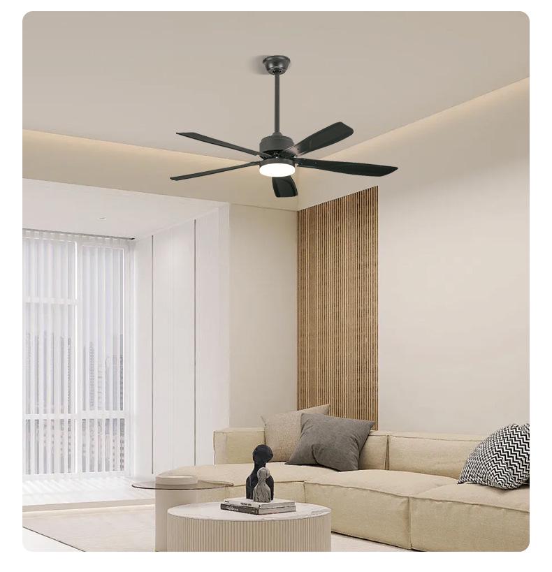 2026 Silent Smart Ceiling Fan Light with Pure Copper Motor and Frequency Conversion for Restaurants