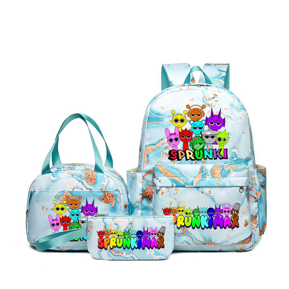 3D New Game Rhythm Box Sprunki School Bag Backpack Elementary and Secondary School Backpack Crossbody Bag Pencil Bag
