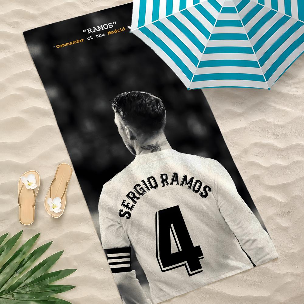 Football Player Sergio Ramos Towel Towel Beach Towel Oversized Quick Dry Towel Absorbent Soft Swim BeachTowels for Men Women