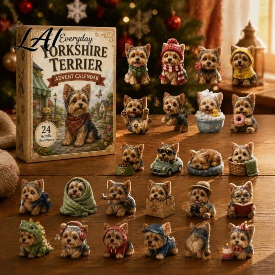 24 Days Countdown Calendar 2026 Dog Christmas Advent Calendar Puppy Figures Interactive Holiday Toy Set 2D Acrylic Cute Collectible Ornaments