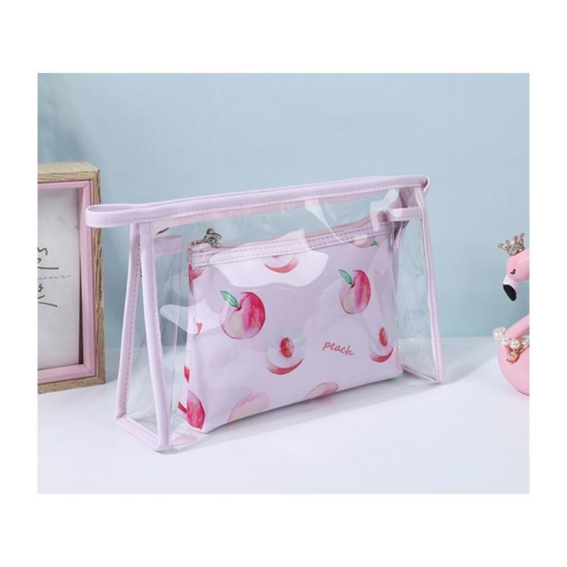 Peaches Expandable Cosmetic Bag 2-in-1 Women' Organizer