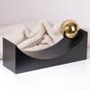 Geometric Arc and Spherical Ornaments Black Base Alloy Gold Spherical Decoration Accessories Modern Art Aesthetic Decoration