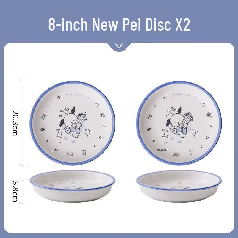 Qiwei Cute Cartoon Linglong Ceramic Dinnerware Set