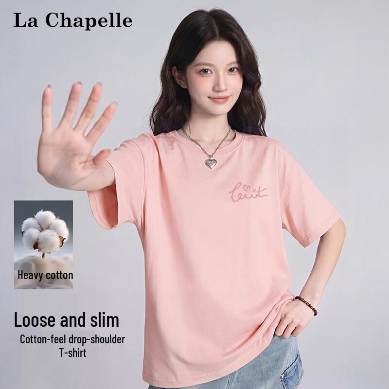 

La Chapelle Women s 2026 Summer Cotton Loose Fit T-Shirt with Love Heart Graphic 2XL