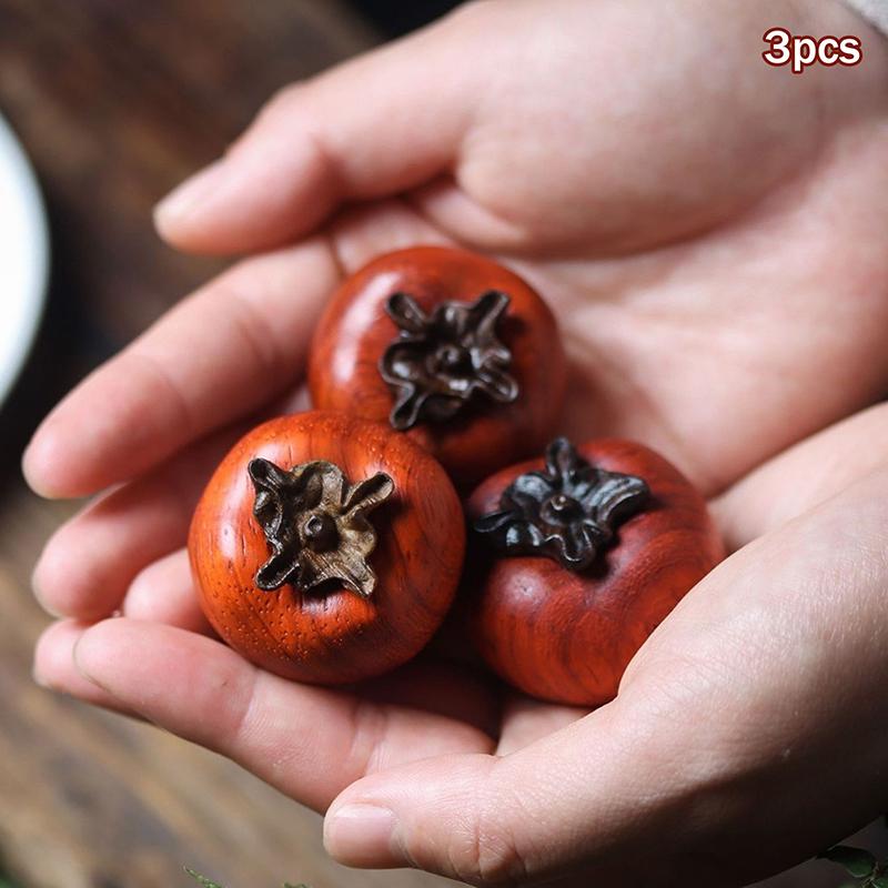

1/3Pcs Lifelike Wooden Persimmon Fruit Ornament, Suitable For Use As A Car Coffee Table Or Living Room Decoration.