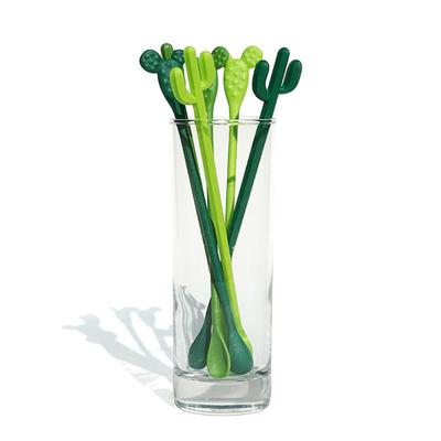 6Pcs Stirring Rods Reusable Cactus Shape Plastic Drink Stirrers Wedding Birthday Cocktail Party Supplies for Dining Room