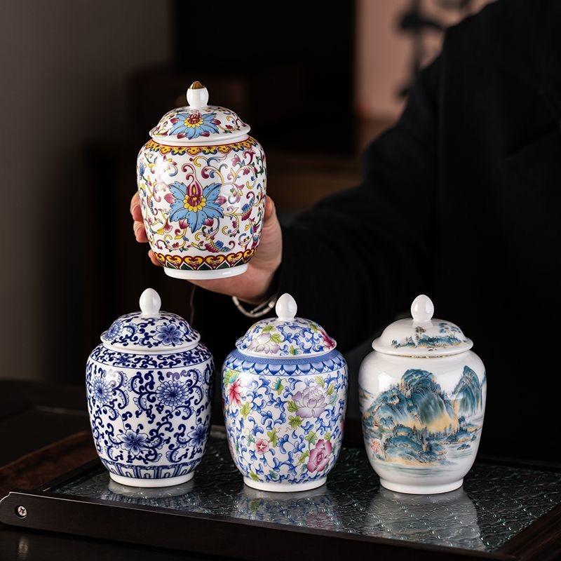 Enamel Ceramic Tea Caddy – Moisture-Proof Sealed Jar for Tea Storage Tea Jar