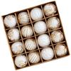 Set of 16 Shatterproof Christmas Tree Baubles Hanging Ornament for Festival Stylish Holidays Home Window Decorations