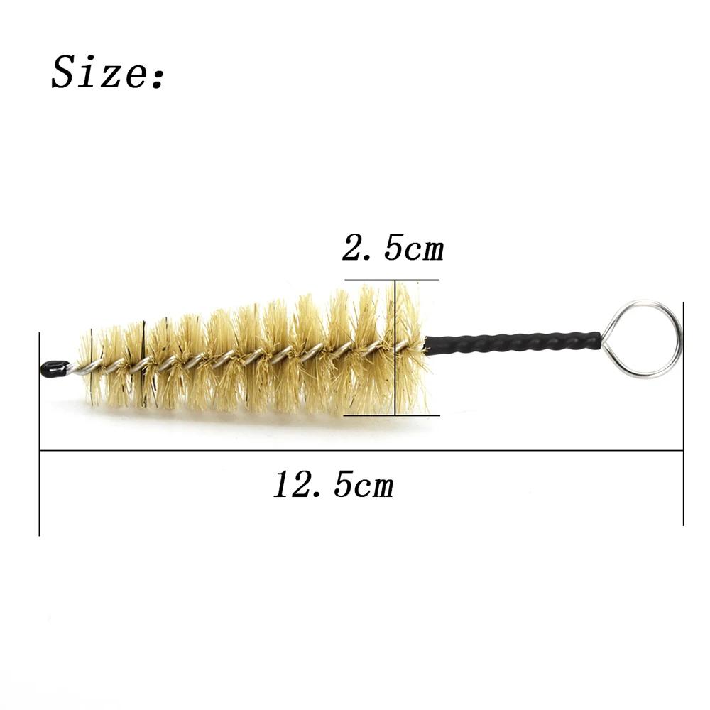 Mouthpiece Cleaning Brush 2 Pcs Wind Instrument Brown Natural Mane Brush for Saxophone Clarinet Trumpet Flute Accessories