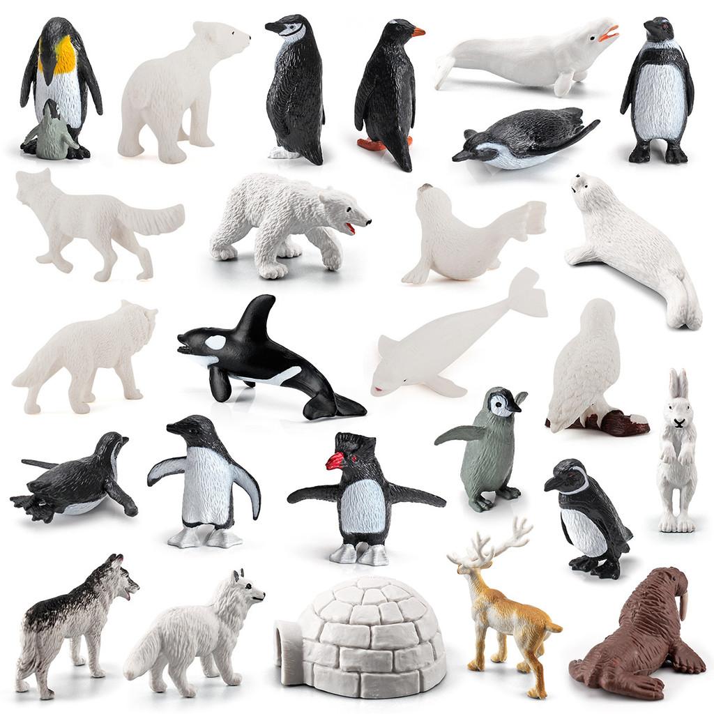 Arctic Animal Pvc Collection With Realistic Marine Land Creatures For Educational Use
