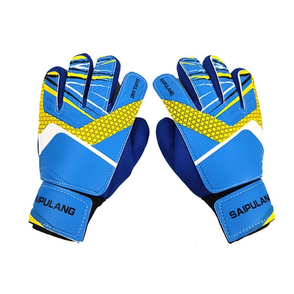 

Loogdeel Детские профессиональные футбольные вратарские перчатки Защита пальцев ребенка Вратарь Утолщенные латексные футбольные перчатки Поддержка рук 7 синий