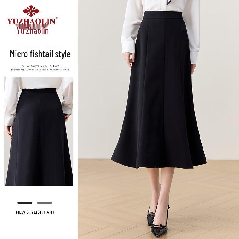 YUZHAOLIN Women s High-Waist Mermaid Midi Skirt L
