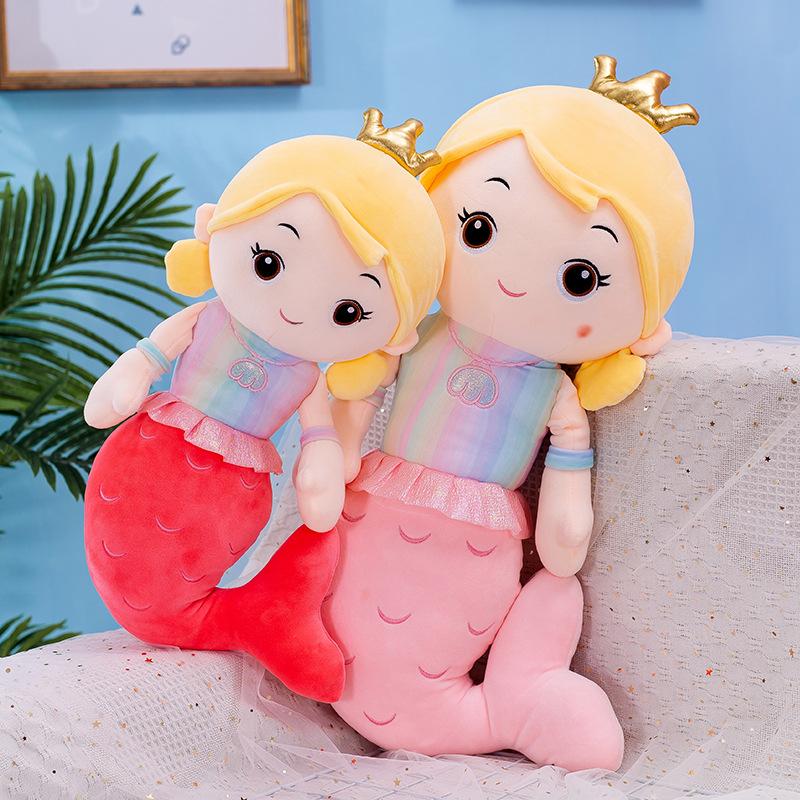 Cute Mermaid Doll Throw Pillow Plush Toy Aquarium Mermaid Doll Children's Birthday Gift