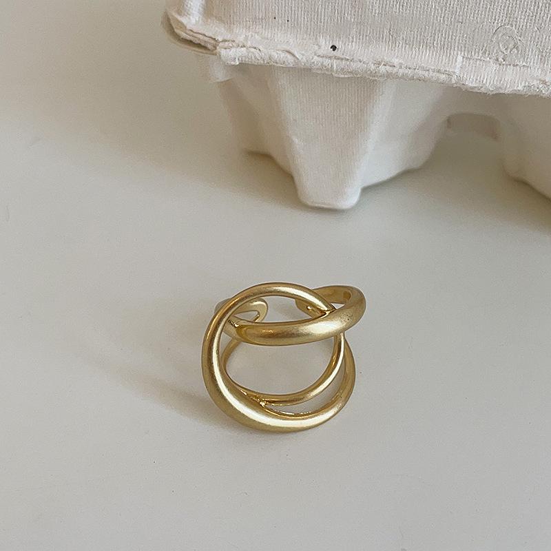 Women s Geometric Twisted Circle Openable Ring - Irregular, Exaggerated Design for Index Finger Adjustable Open Size