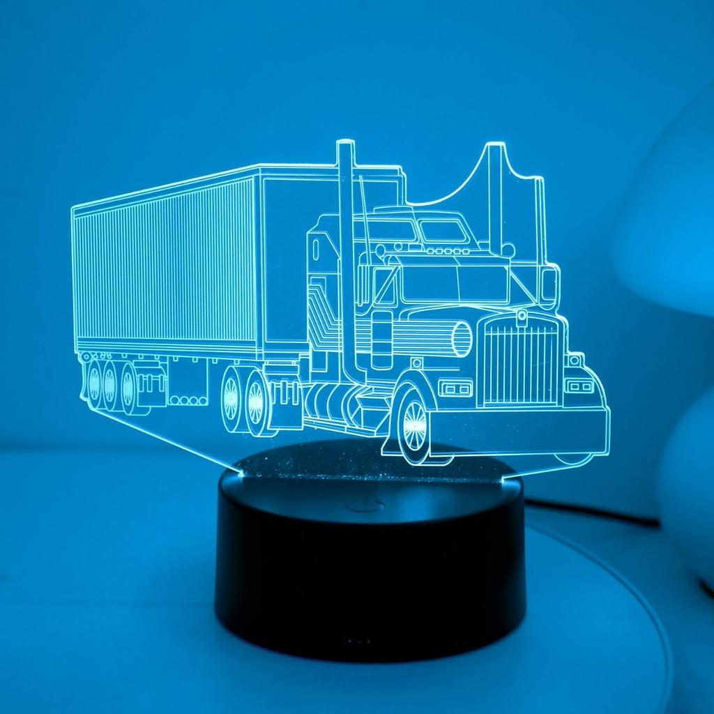 Touch seven color gradient truck 3D night light, creative desktop and bedroom atmosphere light, room decoration light