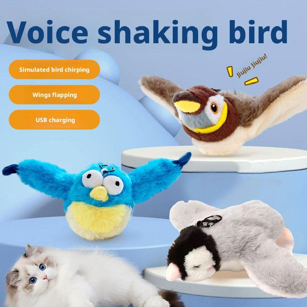 Interactive Flying Bird Cat Toy with Catnip Flapping Chirping Bird Cat Toy for Kittens And Cats