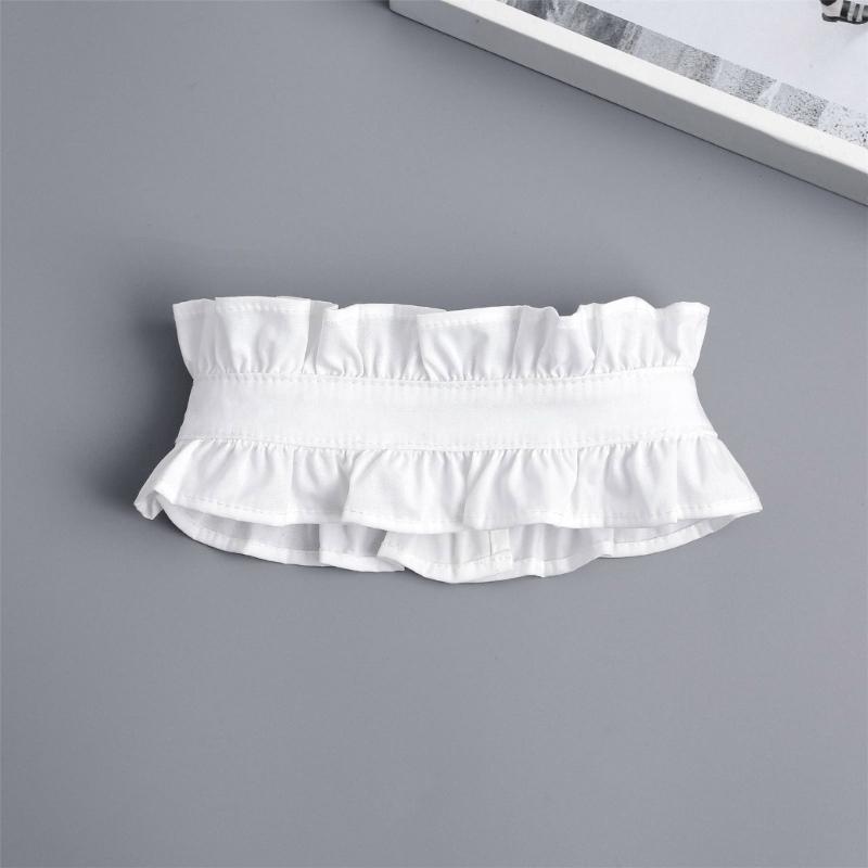 Damen Elegant Plissiert Gerüscht Falscher Kragen Abnehmbare Bluse Stehkragen Halsband Halskrause Choker Bekleidungsaccessoire
