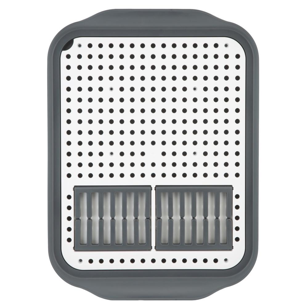 2 Tone Self Draining Dish Rack Slim Portable Kitchen Organizer Foldable Storage Rack Plates Cups Cutlery Space Saver