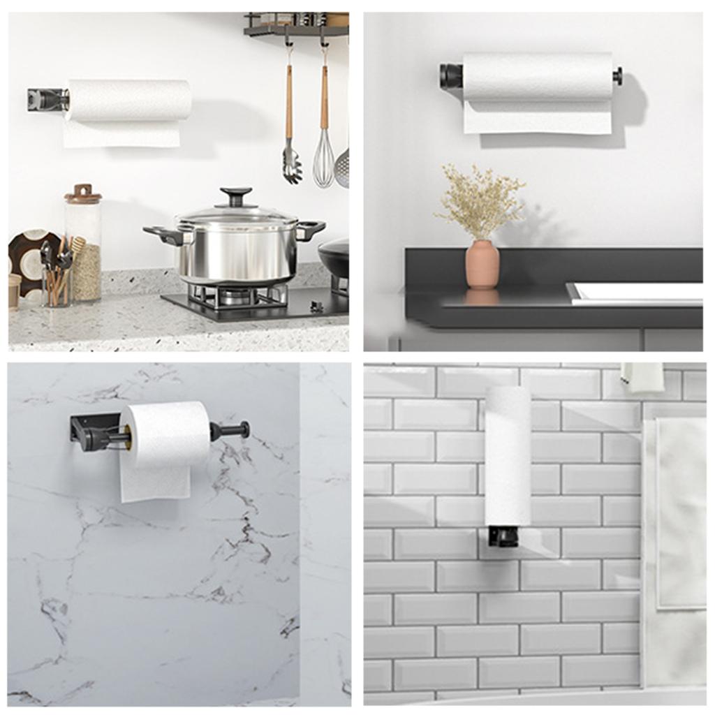 Praktický nástěnný stojan na papírové ručníky Lepicí držák na papírové ručníky Řešení pro úsporu místa Ocel do kuchyně a koupelny