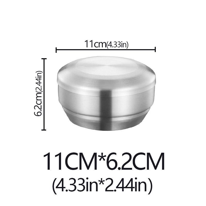 Korean Style 304 Double-layer Stainless Steel Rice Bowl With Lid Soup Rice Bowl Cuisine Home Creative Child Small Bowl Cuisine