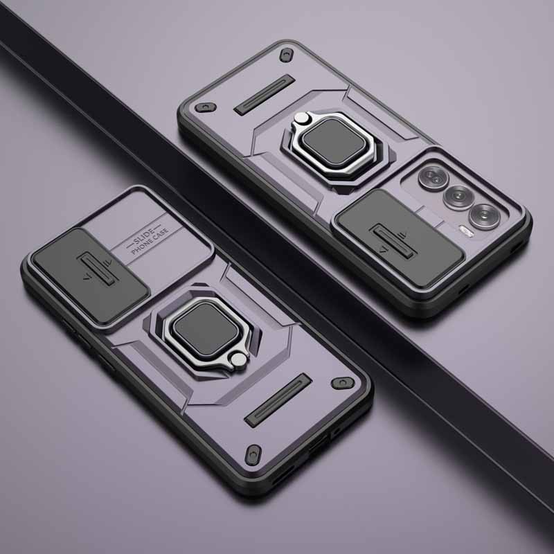 

Чехол-слайдер для камеры для OPPO Reno 12 Pro Reno12 11F 11A Противоударный бронированный чехол-подставка Задние накладки для Realme C61 C63 C65 C67 Чехол для телефона Realme C67 фиолетовый
