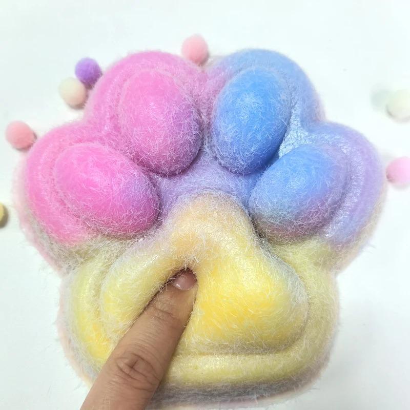 14cm Gradient Color Cat Paw Pinch Decompression Toy Squishy Fidget Squeeze Toy Slow Rebound Stress Relief Gifts for Adults Kids