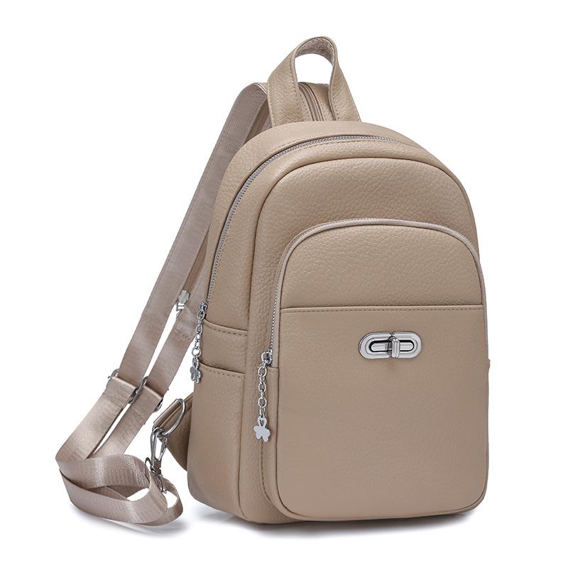 Vintage PU Backpack Women's Multi-Layer Large Capacity Chest Bag Multi-Use Lightweight Crossbody Bag