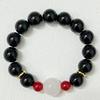 Natural Stone Bracelet for Women Semi-Precious Gemstone Beaded Bracelets 12mm Round Beads Obsidian Bangle Jewelry Gift