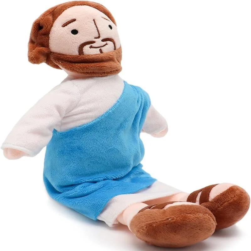 Jesus Plüschtier Jungfrau Maria Weiche Puppe Reisender Krückenstil Esel Ausgestopfter Christus Religiöser Retter mit Lächeln Gläubiges Kindergeschenk