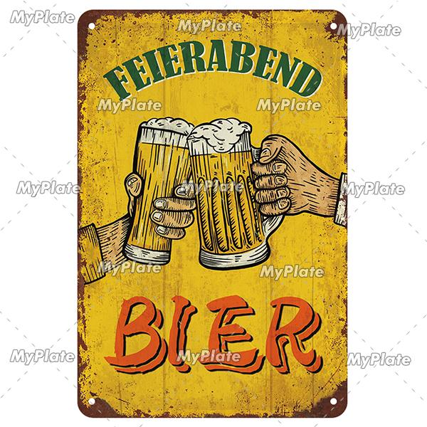Retro Drink Bier Beer Metal Sign Vintage Plaque Tin Sign Plate Wall Decor For Bar Club Man Cave Bar Plate Drinking Poster Custom