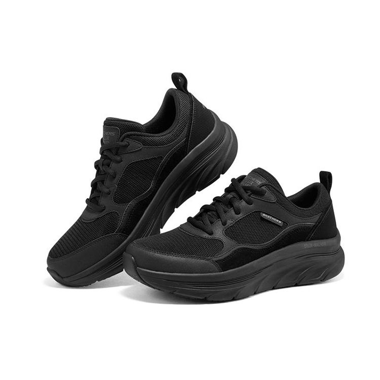 Skechers Dlux Walker Max Cushioning Fabric Sports Comfort Low-Top Lifestyle Shoes Men Sneaker Black 232363-BBK